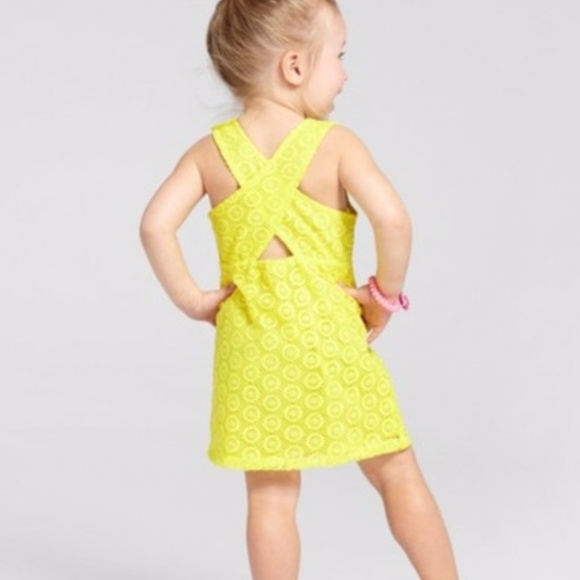 Yellow Eyelet Lace Sun Dress Genuine Kids - Picture 3 of 8